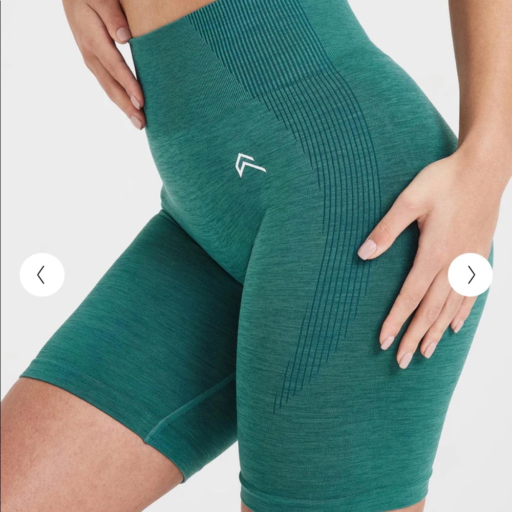 Classic collection mineral green biker shorts.